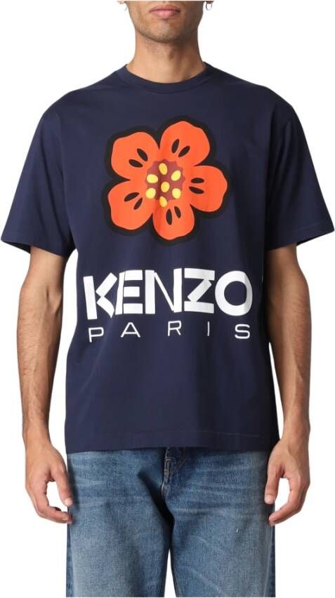 Kenzo T-Shirts Blauw Heren