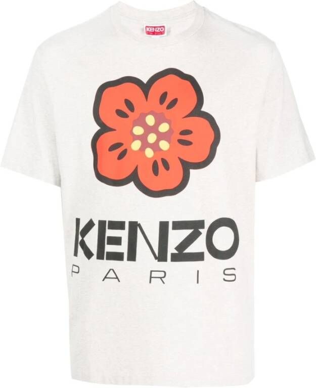 Kenzo Bloemenprint T-shirt Grijs Heren