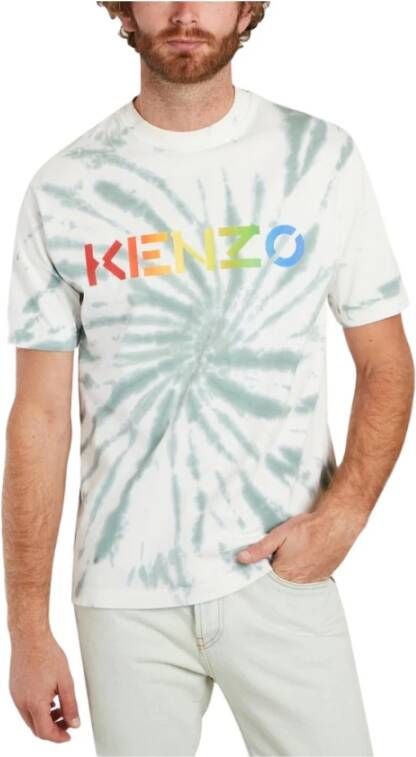 Kenzo T-shirt met logo ontspannen pasvorm Groen Heren