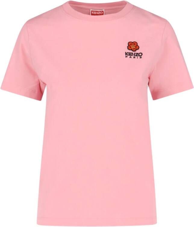 Kenzo Roze Logo-geborduurd T-shirt voor modebewuste vrouwen Roze Dames