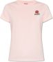 Kenzo Roze Logo Geborduurd Katoenen T-Shirt Pink Dames - Thumbnail 1