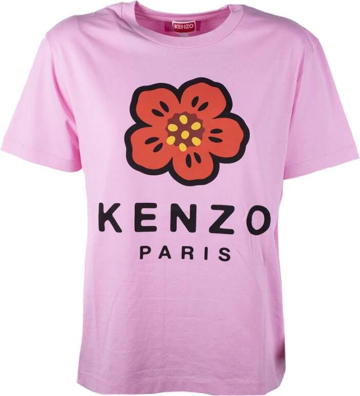 Kenzo Boke Flower Loose T-shirt in Roze Pink Dames