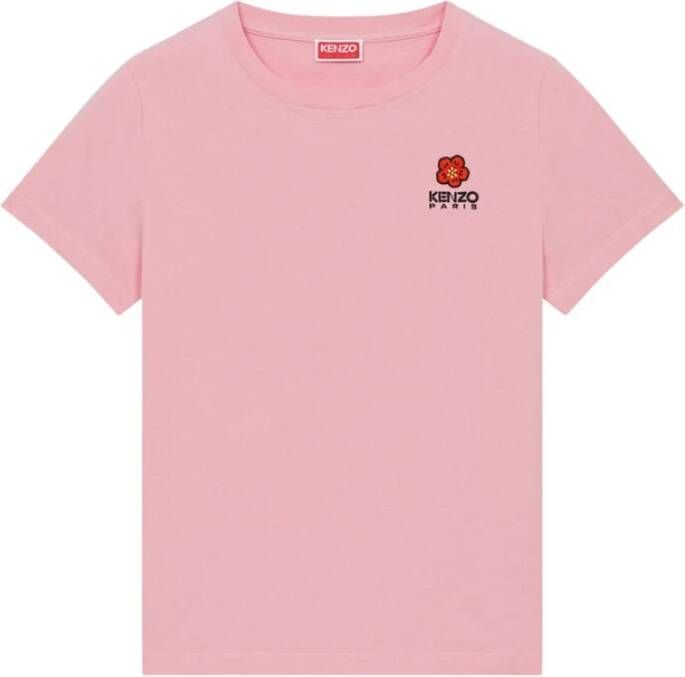 Kenzo Roze Logo-geborduurd T-shirt voor modebewuste vrouwen Roze Dames