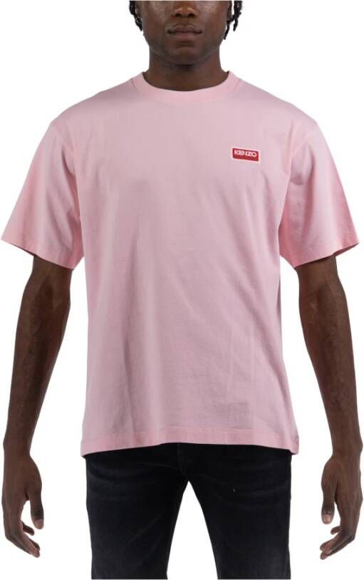 Kenzo Oversized Logo T-Shirt van Katoen Pink Heren