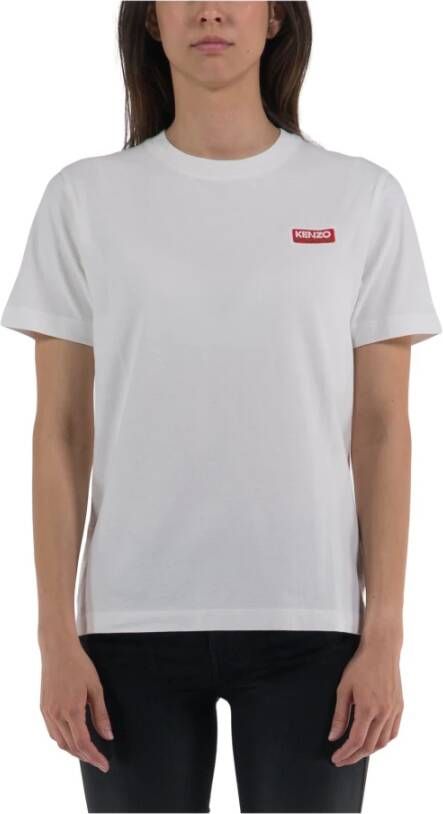 Kenzo Logo Print Ronde Hals T-shirt White Dames
