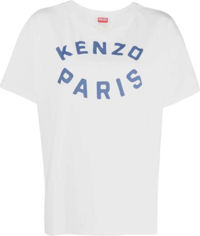 Kenzo Vintage Casual Streetwear T-Shirt met Boke Flower Print White Dames