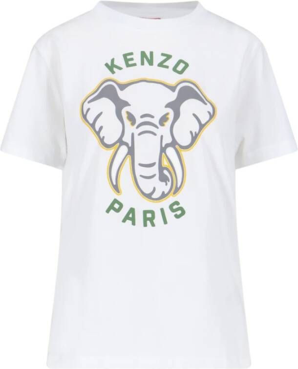 Kenzo Witte Varsity Jungle Geborduurde T-shirt White