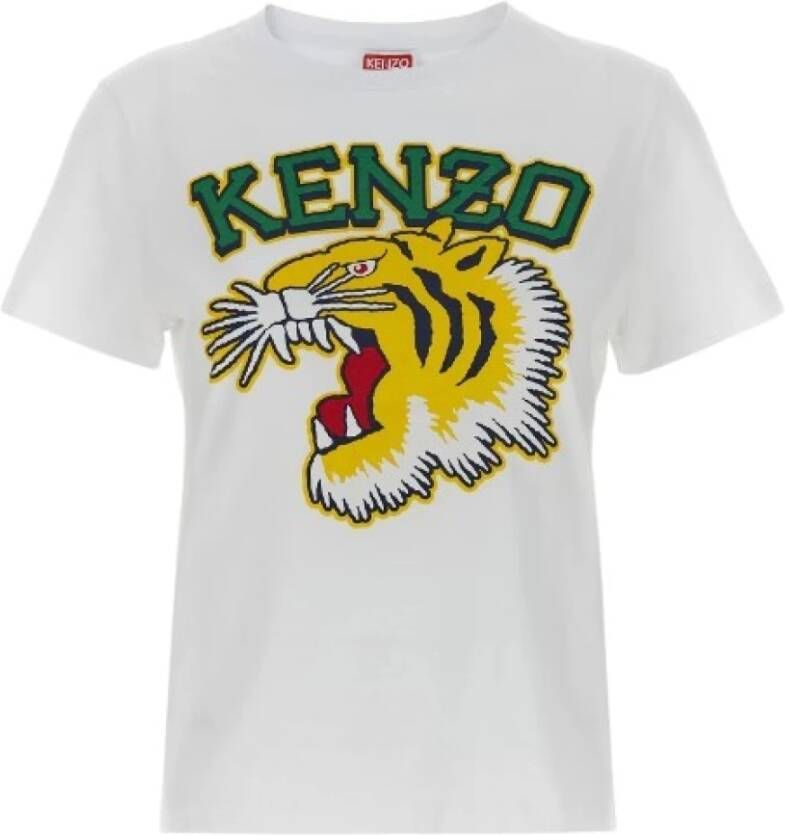 Kenzo Grafische Print Tiger Head T-Shirt White Dames