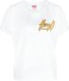Kenzo Logo-Print Katoenen T-Shirt White Dames - Thumbnail 1