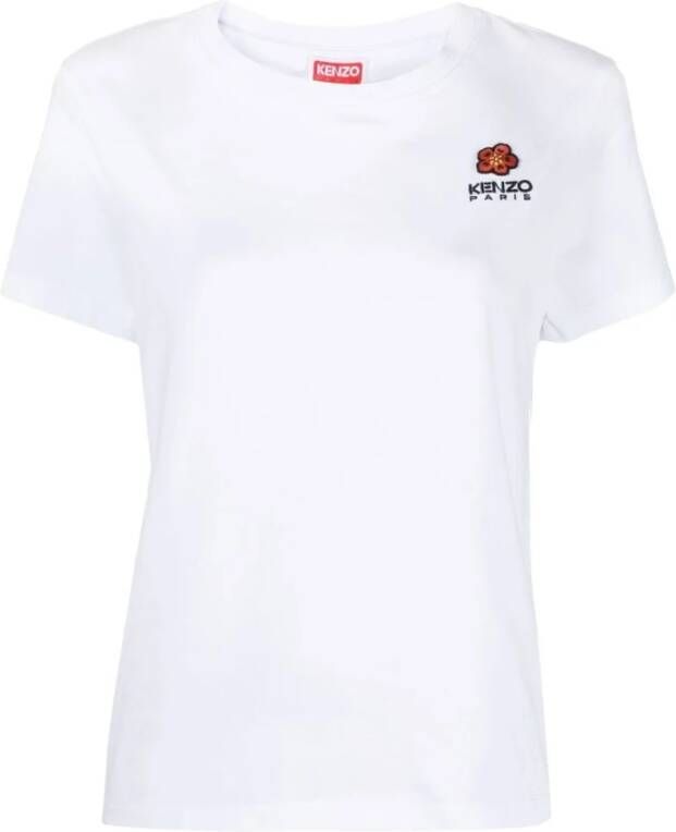 Kenzo Witte Katoenen T-shirt met Borduursel White Dames