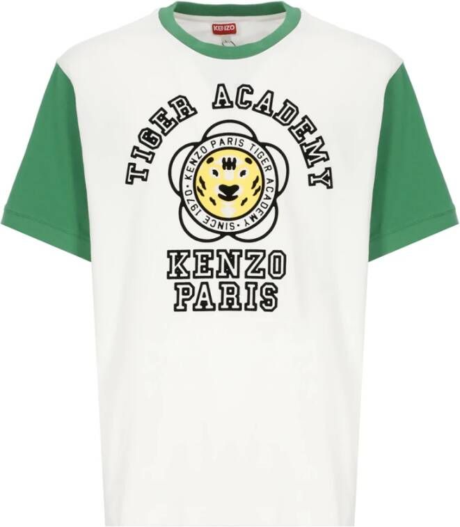 Kenzo Witte Tiger Academi Print T-shirt White Heren - Foto 1