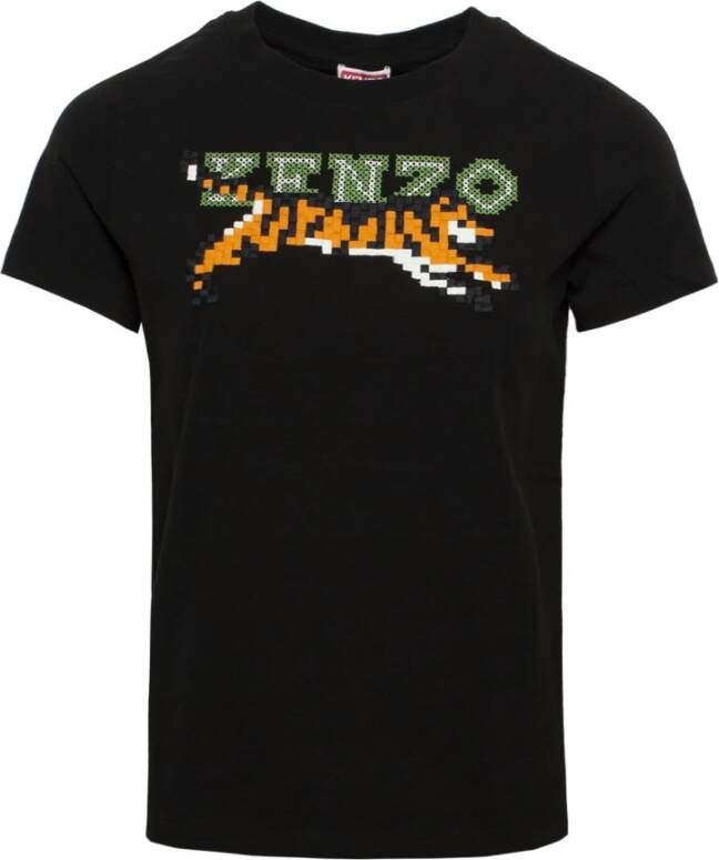Kenzo Zwarte Pixel Classic T-shirts en Polos Black Dames