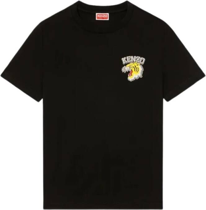 Kenzo Logo-Print Katoenen T-Shirt voor Dames Black Dames