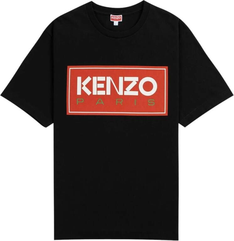 Kenzo Zwart Oversize T-shirt met Print Black Dames