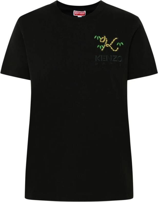 Kenzo Zwart Crest Logo Loose T-Shirt Black Dames
