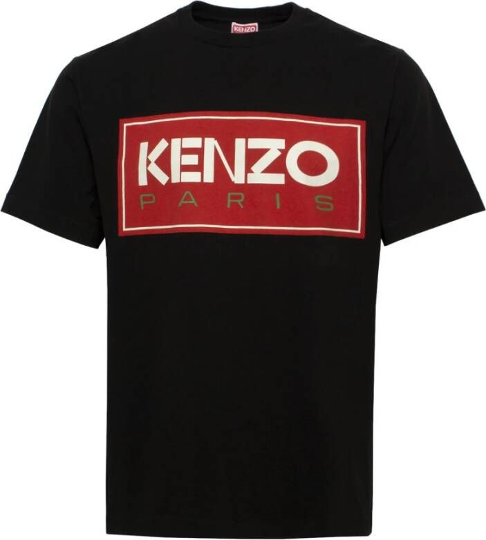 Kenzo T-shirt met korte mouwen en opvallende logo print Zwart Heren