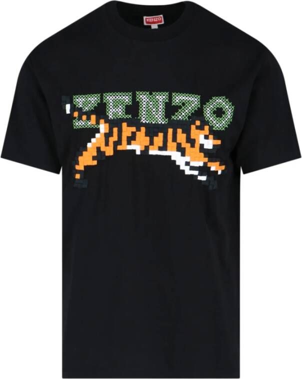 Kenzo T-shirt Pixel Zwart Heren