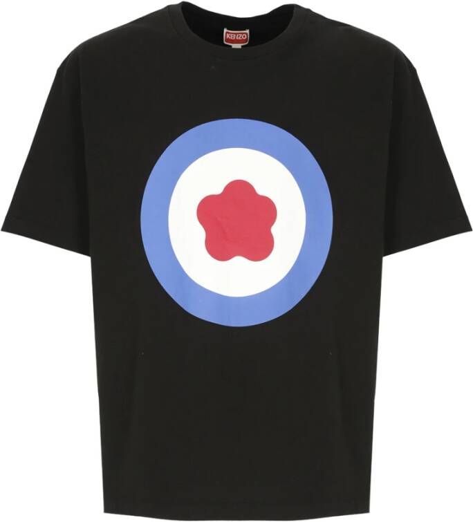 Kenzo Zwarte Katoenen T-shirt met Doel Print Zwart Heren