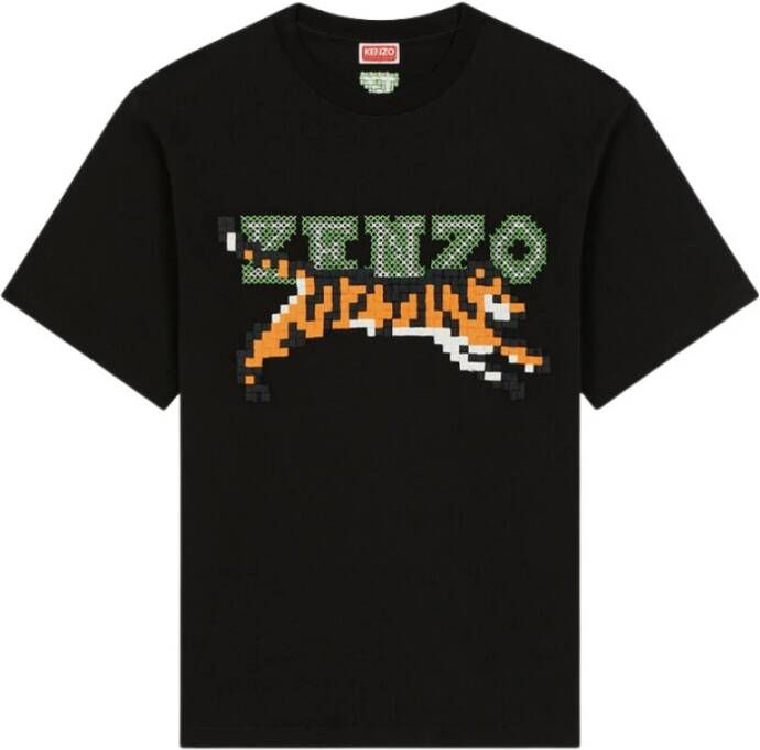 Kenzo Pixel Print Heren T-shirt Stijlvol en Modern Zwart Heren