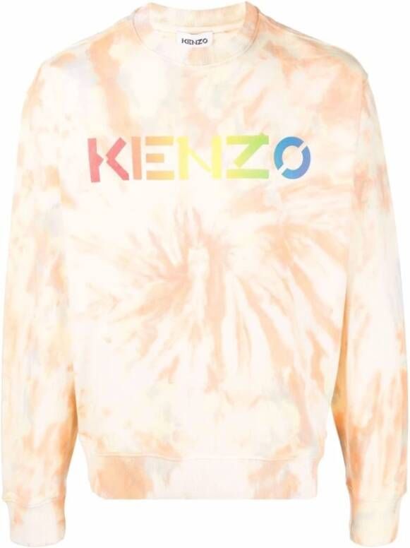 Kenzo Tie-Dye Logo Sweatshirt voor Heren Oranje Heren