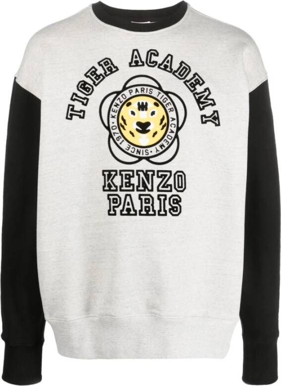 Kenzo Tiger Academy Oversize Katoenen Sweatshirt Grijs Heren