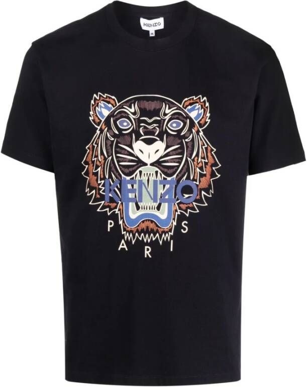 Kenzo Tiger Head Motif T-shirt Zwart Heren