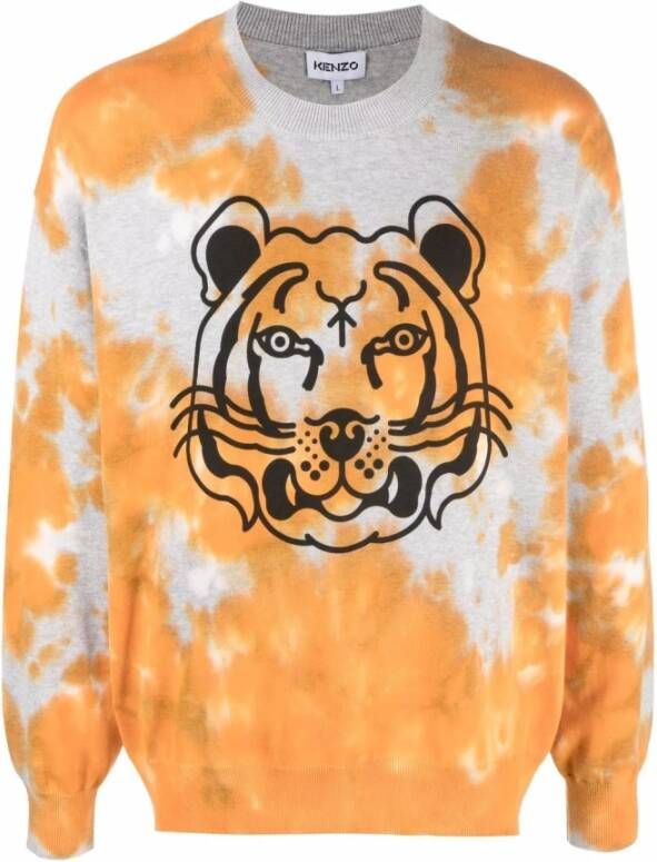 Kenzo Tiger Tie-Dye Sweatshirt Oranje Heren