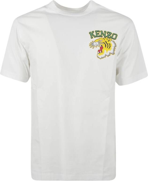 Kenzo Tiger Varsity Classic T-Shirt voor Heren Beige Heren