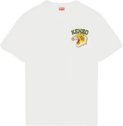 Kenzo Tiger Varsity Jungle T-Shirt voor Heren Beige Heren