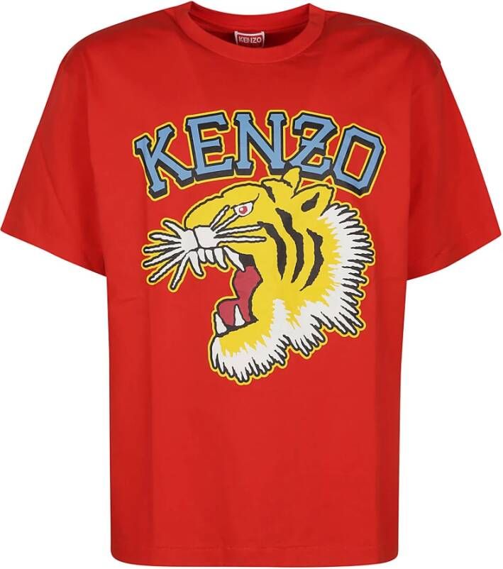Kenzo Tiger Varsity Oversize T-Shirt Rood Heren