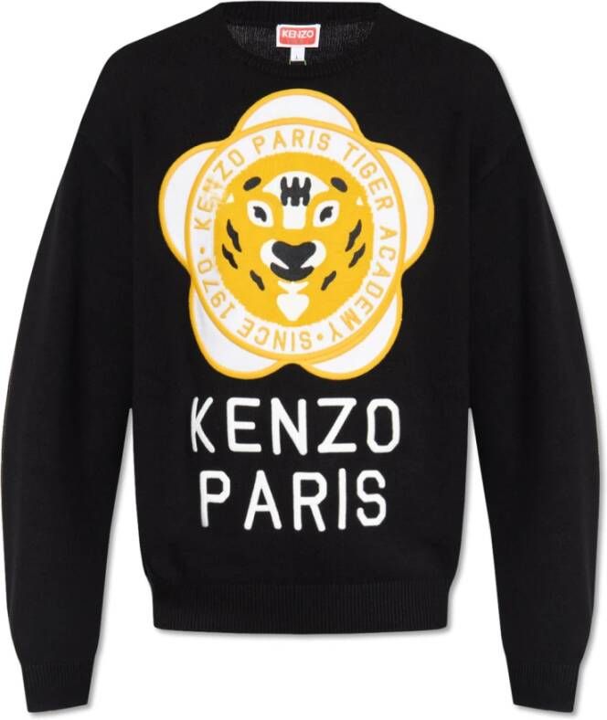 Kenzo Zwarte Sweaters met Logo Print Black Heren