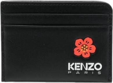 Kenzo Zwarte Logo-Print Pasjeshouder met Kaartsleuven Zwart Heren