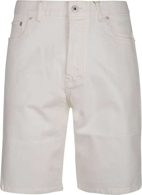 Kenzo WB Gebleekte Witte Denim Shorts Wit Heren