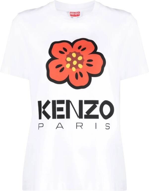 Kenzo Witte Bloemenprint T-shirt Wit Dames