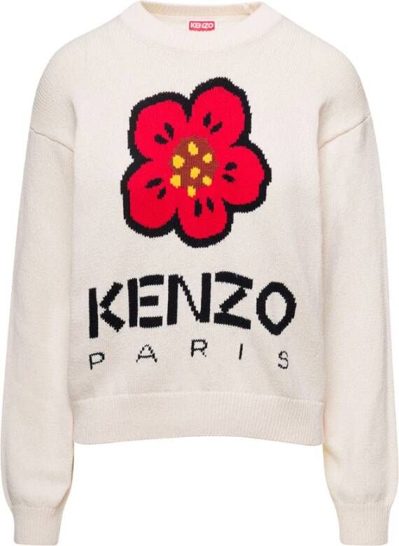 Kenzo Comfortabele en stijlvolle trui met ronde hals Wit Dames