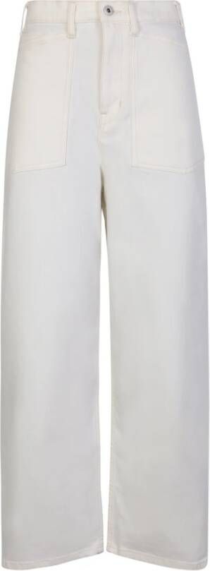 Kenzo Witte Jeans met Hoge Taille en Japanse Kaihara Denim White Dames