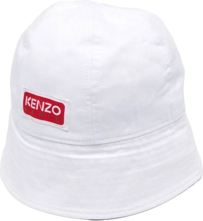 Kenzo Witte Logo-Patch Emmerhoed White Heren