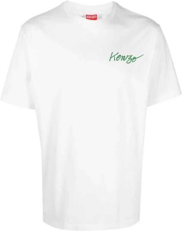 Kenzo Witte Logo Print T-shirts en Polos White Heren