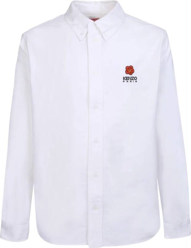 Kenzo Witte Overhemd met Boke Flower Motief White Heren