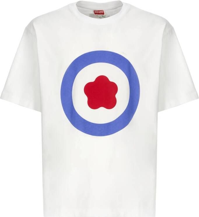 Kenzo Witte Oversize T-shirt met Doelwit Print voor Heren Wit Heren