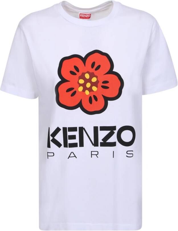 Kenzo Witte T-shirt met Bloemenprint voor Dames White Dames