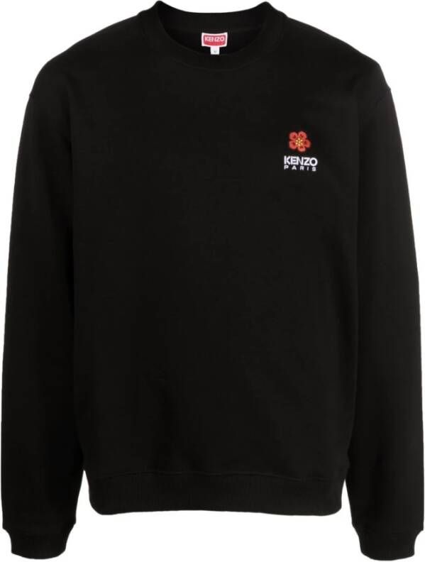 Kenzo Zwart Crest Logo Sweatshirt Klassieke Stijl Zwart Heren