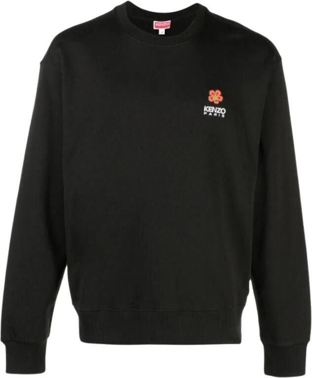 Kenzo Zwart Logo-Print Crew Neck Sweatshirt Zwart Heren