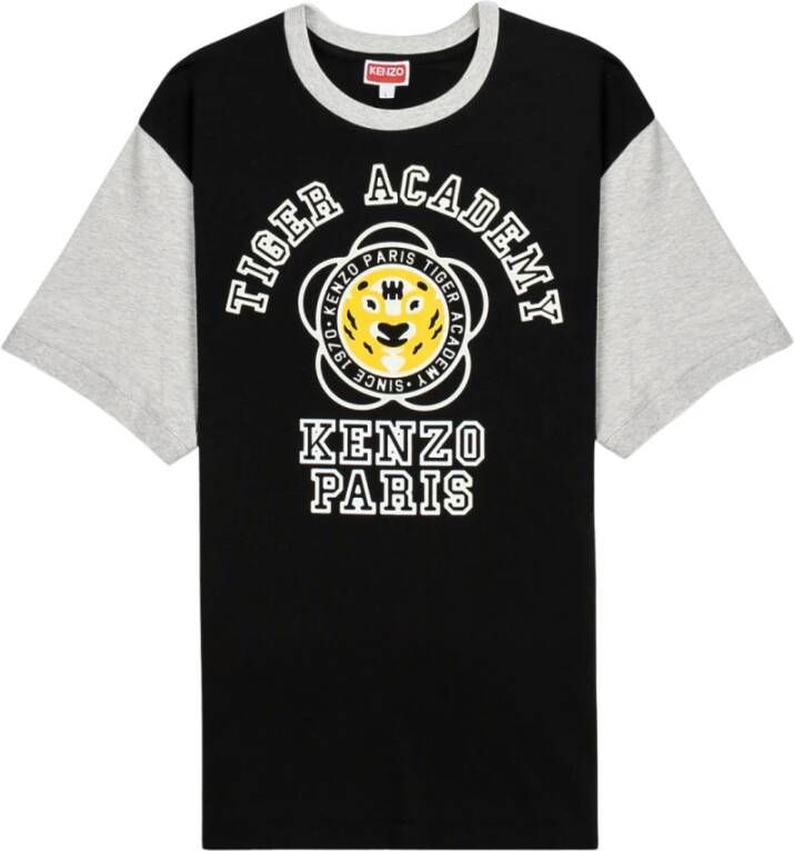 Kenzo Zwart T-shirt met geborduurde print Black Heren