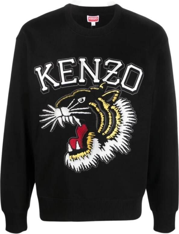 Kenzo Zwart Varsity Jungle Logo Sweatshirt Zwart Heren