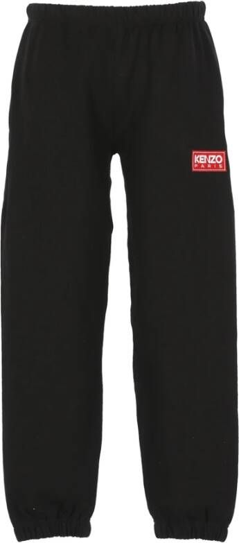 Kenzo Zwarte katoenen broek met elastische taille Black Heren