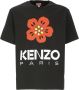 Kenzo Zwarte katoenen heren T-shirt met bloemenprint Zwart Heren - Thumbnail 1
