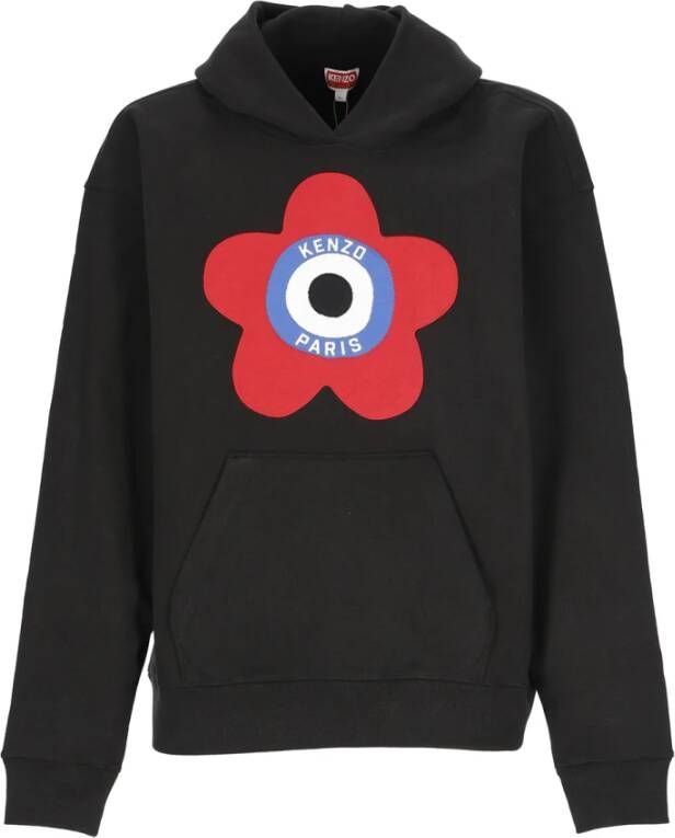 Kenzo Zwarte Katoenen Hoodie met Contrasterend Logo Zwart Heren