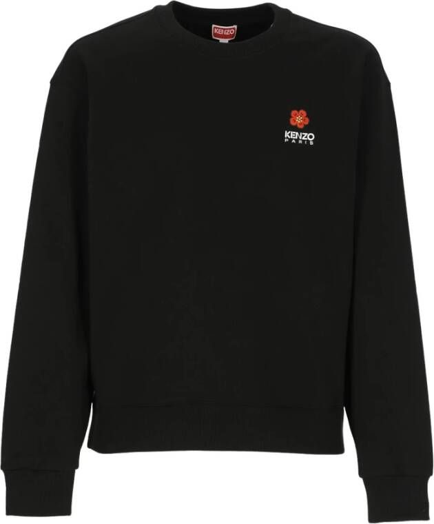 Kenzo Zwarte katoenen sweatshirt met Boke Flower borduurwerk Zwart Heren