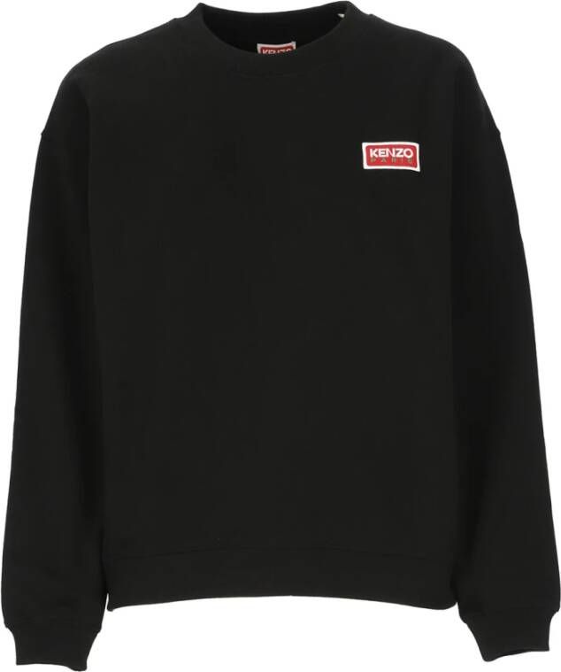 Kenzo Zwarte Katoenen Sweatshirt met Geborduurd Logo Black Dames